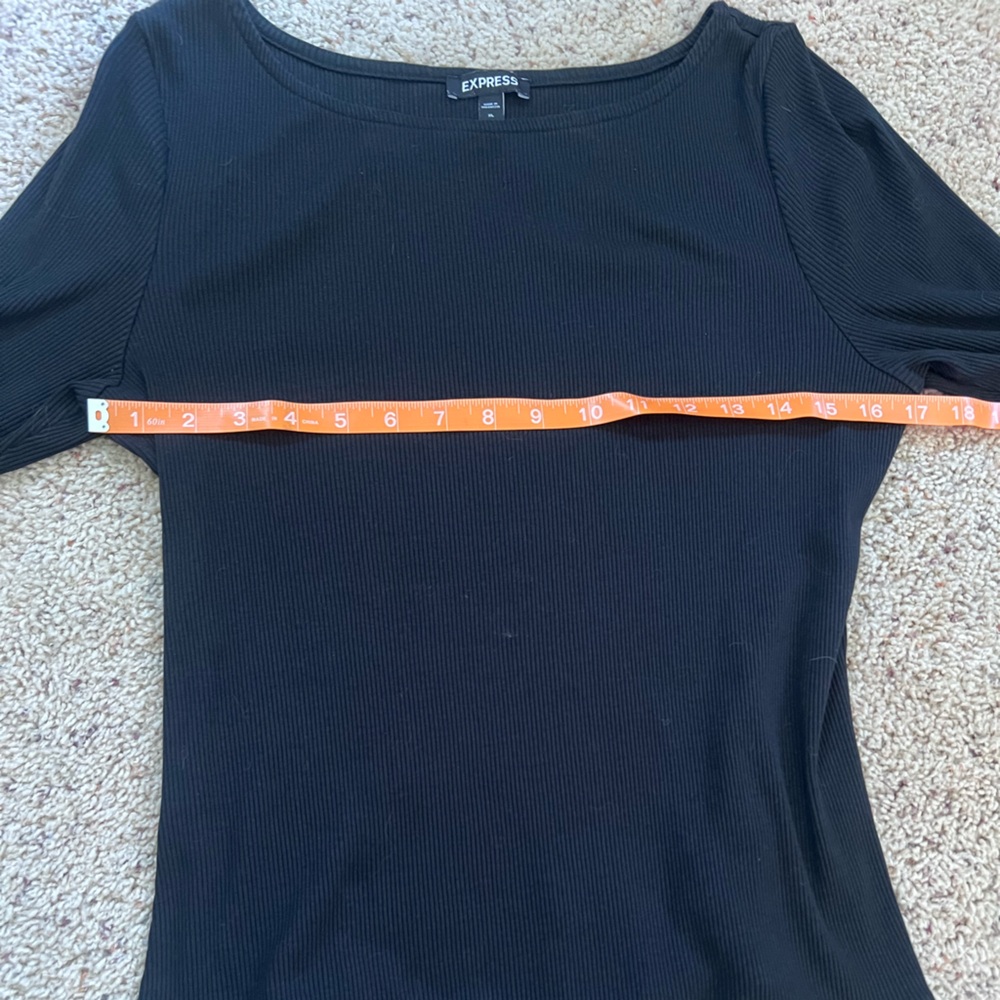 Express Black Ribbed Bodysuit - Picture 4 of 5